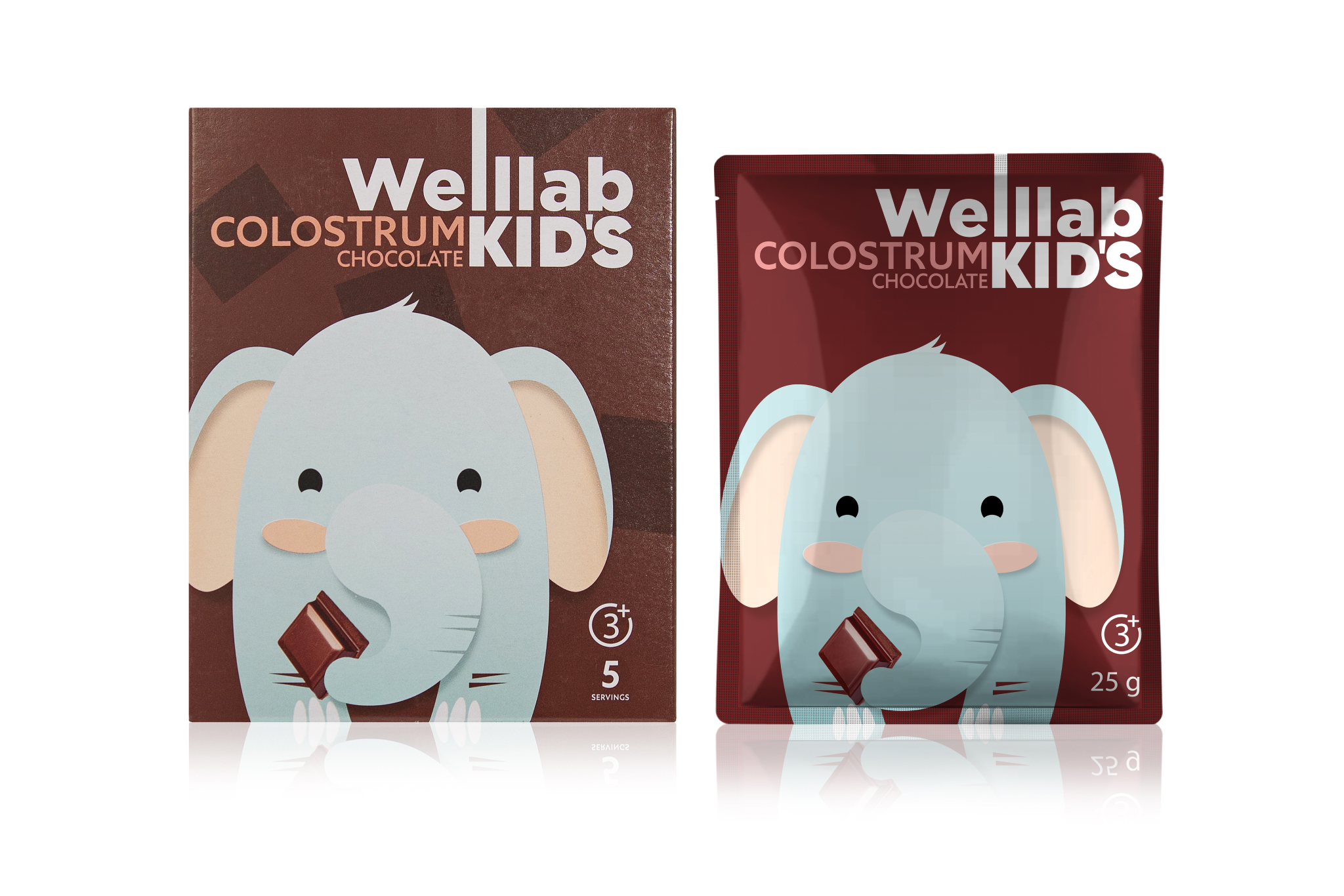 Детский напиток WELLLAB KIDS COLOSTRUM со вкусом «Шоколад», 5 саше ...